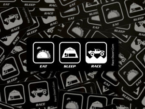 Race-Dezert EAT, SLEEP, RACE Stickers